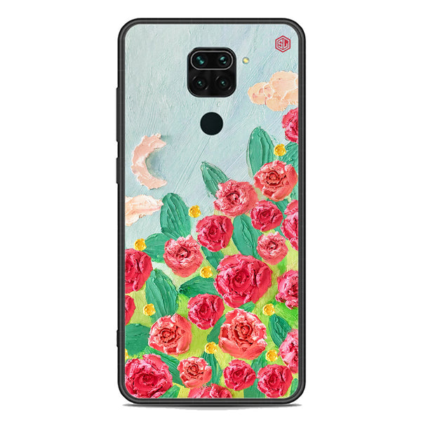 Floral Series Soft Phone Case - Premium Glass Case - Design 10 - Xiaomi Redmi Note 9