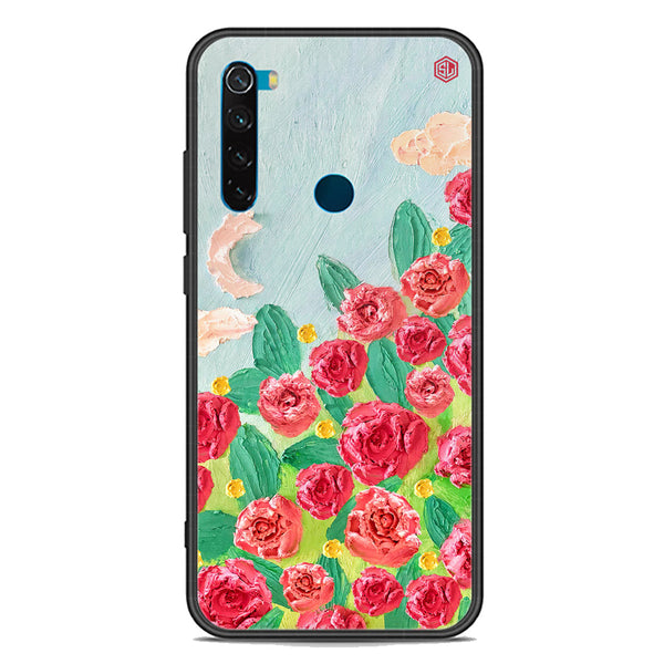 Floral Series Soft Phone Case - Premium Glass Case - Design 10 - Xiaomi Redmi Note 8