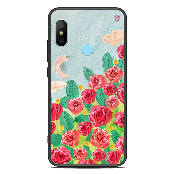 Floral Series Soft Phone Case - Premium Glass Case - Design 10 - Xiaomi Redmi Note 6