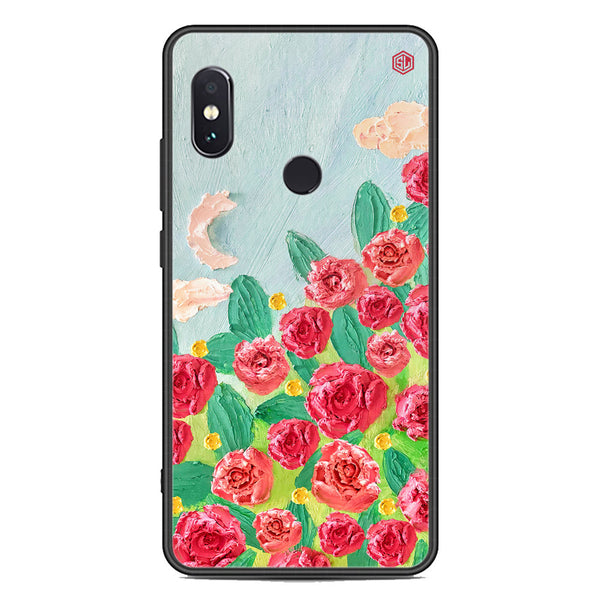 Floral Series Soft Phone Case - Premium Glass Case - Design 10 - Xiaomi Redmi Note 5 Pro