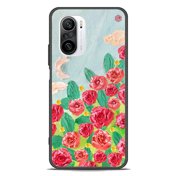 Floral Series Soft Phone Case - Premium Glass Case - Design 10 - Xiaomi Redmi K40 Pro