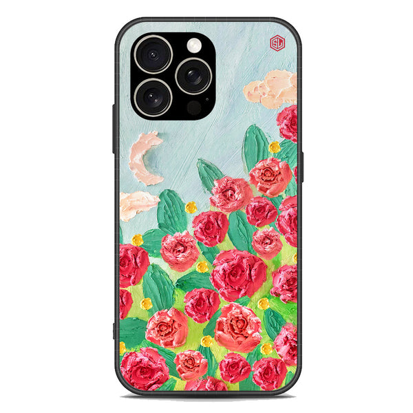 Floral Series Soft Phone Case - Premium Glass Case - Design 10 - iPhone 15 Pro