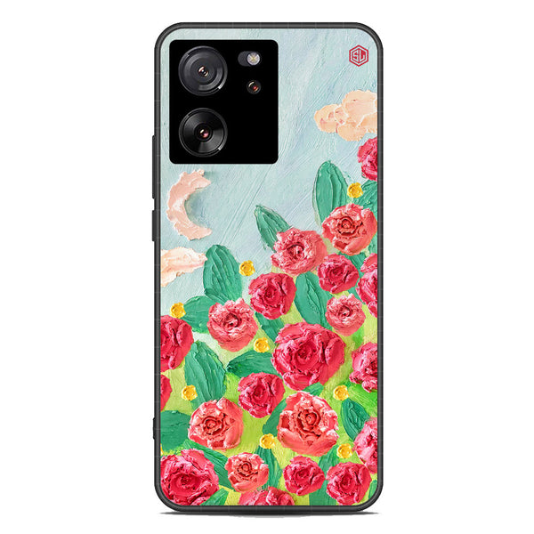 Floral Series Soft Phone Case - Premium Glass Case - Design 10 - Xiaomi 13T