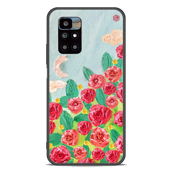 Floral Series Soft Phone Case - Premium Glass Case - Design 10 - Xiaomi Redmi 10 Prime