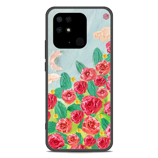 Floral Series Soft Phone Case - Premium Glass Case - Design 10 - Xiaomi Redmi 10C