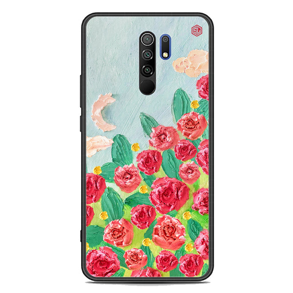 Floral Series Soft Phone Case - Premium Glass Case - Design 10 - Xiaomi Redmi 9 Prime