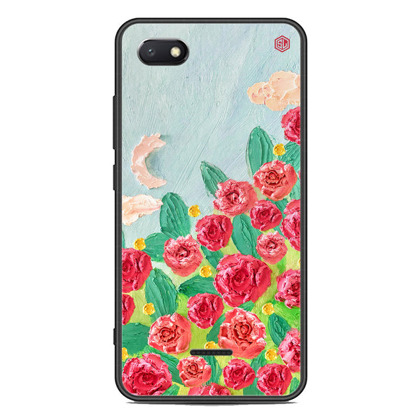 Floral Series Soft Phone Case - Premium Glass Case - Design 10 - Xiaomi Redmi 6A