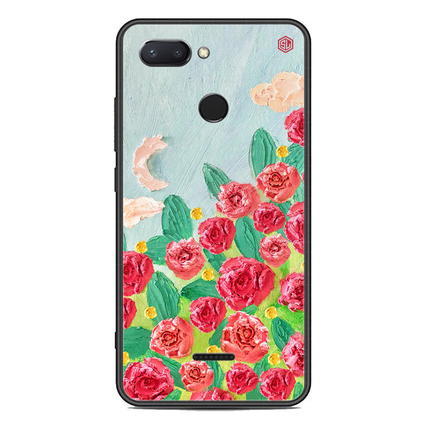 Floral Series Soft Phone Case - Premium Glass Case - Design 10 - Xiaomi Redmi 6