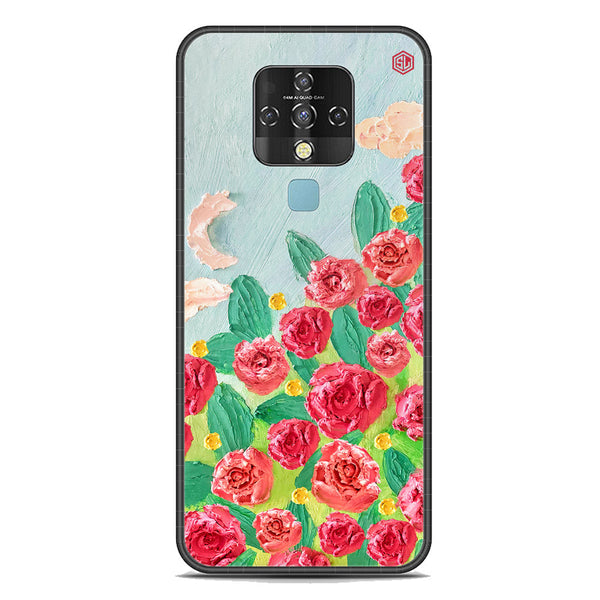 Floral Series Soft Phone Case - Premium Glass Case - Design 10 - Tecno Camon 16