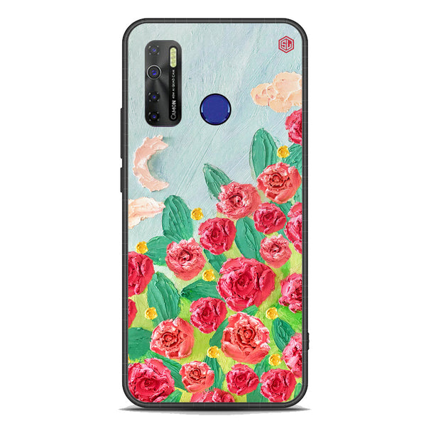 Floral Series Soft Phone Case - Premium Glass Case - Design 10 - Tecno Spark 5 pro