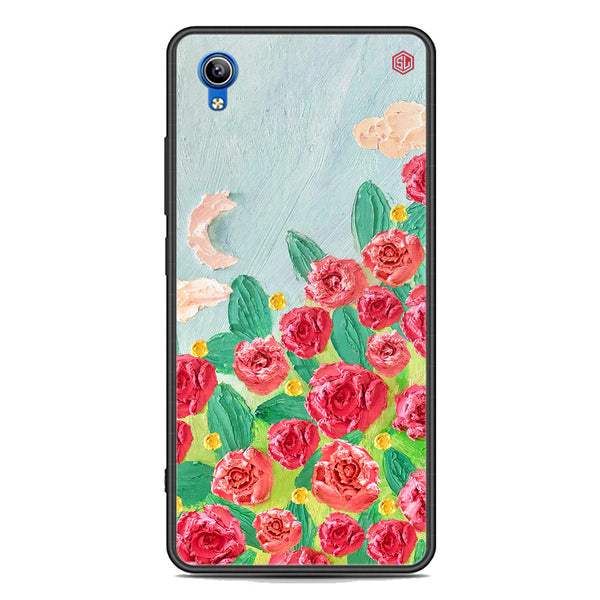 Floral Series Soft Phone Case - Premium Glass Case - Design 10 - Vivo Y91C