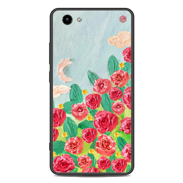 Floral Series Soft Phone Case - Premium Glass Case - Design 10 - Vivo Y71