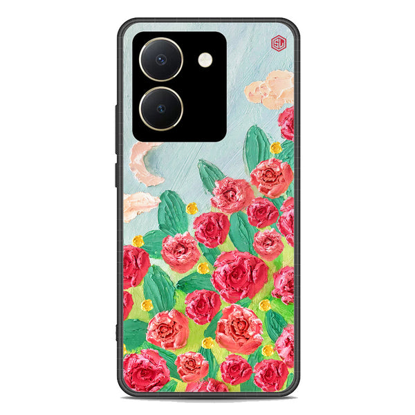 Floral Series Soft Phone Case - Premium Glass Case - Design 10 - Vivo Y36 4G