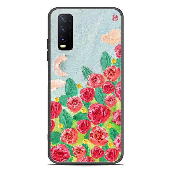 Floral Series Soft Phone Case - Premium Glass Case - Design 10 - Vivo Y20i