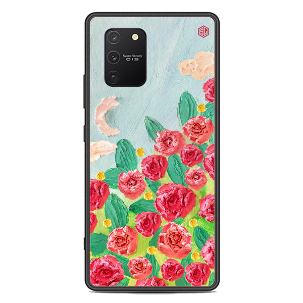 Floral Series Soft Phone Case - Premium Glass Case - Design 10 - Samsung Galaxy S10 Lite