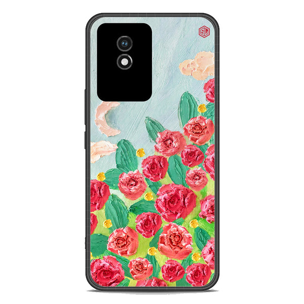 Floral Series Soft Phone Case - Premium Glass Case - Design 10 - Vivo Y11 2023