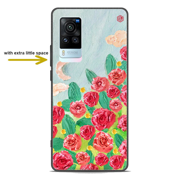 Floral Series Soft Phone Case - Premium Glass Case - Design 10 - Vivo X60 Pro