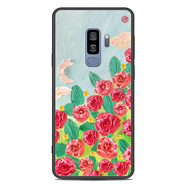 Floral Series Soft Phone Case - Premium Glass Case - Design 10 - Samsung Galaxy S9 Plus