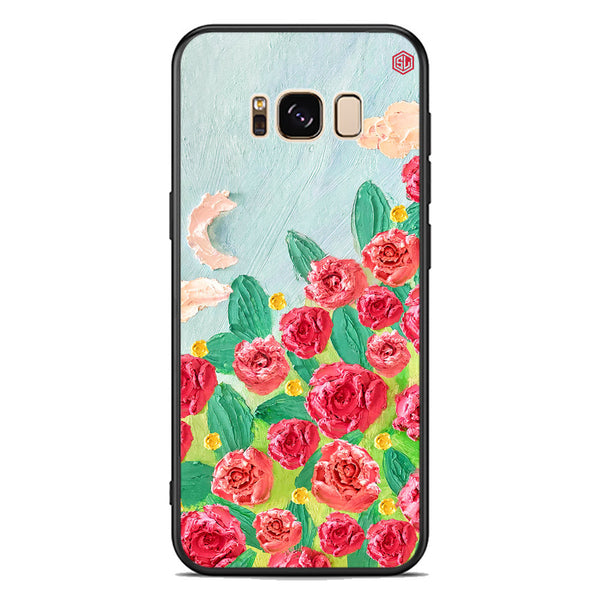 Floral Series Soft Phone Case - Premium Glass Case - Design 10 - Samsung Galaxy S8 Plus