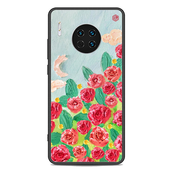 Floral Series Soft Phone Case - Premium Glass Case - Design 10 - Huawei Mate 30