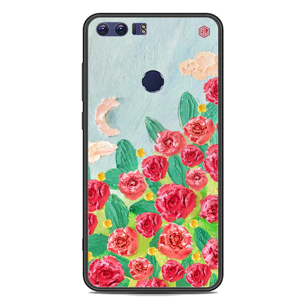 Floral Series Soft Phone Case - Premium Glass Case - Design 10 - Huawei Honor 8