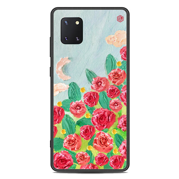 Floral Series Soft Phone Case - Premium Glass Case - Design 10 - Samsung Galaxy Note 10 Lite