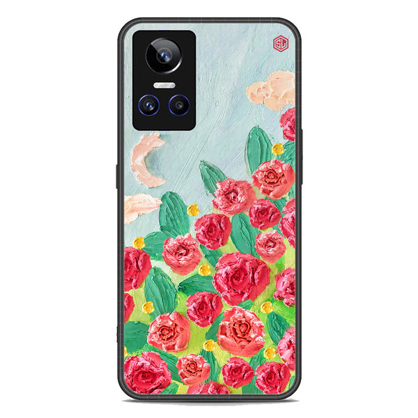 Floral Series Soft Phone Case - Premium Glass Case - Design 10 - Realme GT Neo 3