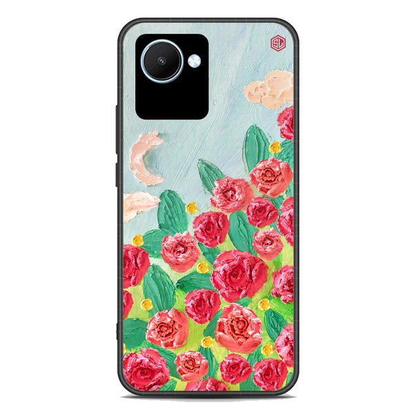 Floral Series Soft Phone Case - Premium Glass Case - Design 10 - Realme C30s