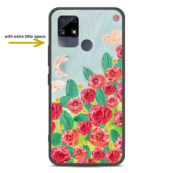 Floral Series Soft Phone Case - Premium Glass Case - Design 10 - Realme C12