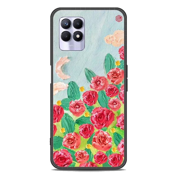 Floral Series Soft Phone Case - Premium Glass Case - Design 10 - Realme 8i