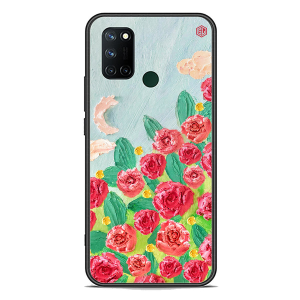 Floral Series Soft Phone Case - Premium Glass Case - Design 10 - Realme 7i