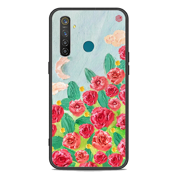 Floral Series Soft Phone Case - Premium Glass Case - Design 10 - Realme 5 Pro