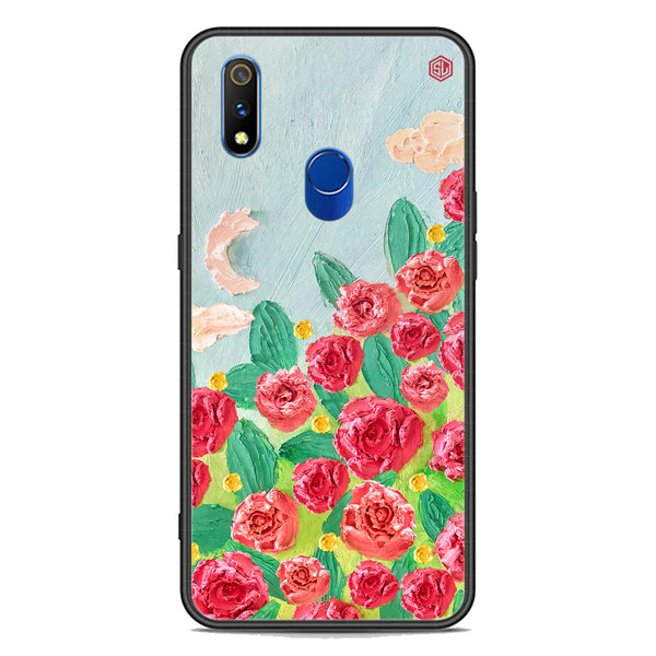 Floral Series Soft Phone Case - Premium Glass Case - Design 10 - Realme 3 Pro