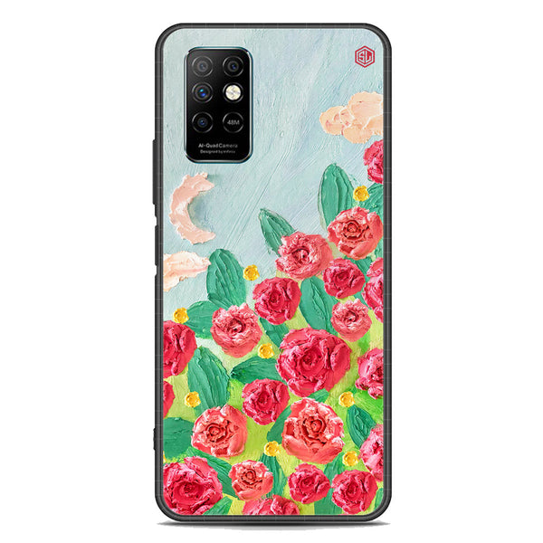 Floral Series Soft Phone Case - Premium Glass Case - Design 10 - Infinix Note 8i