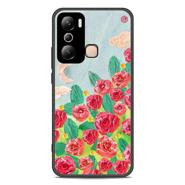 Floral Series Soft Phone Case - Premium Glass Case - Design 10 - Infinix Hot 20i