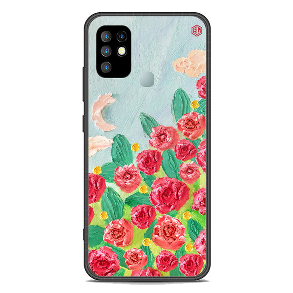 Floral Series Soft Phone Case - Premium Glass Case - Design 10 - Infinix Hot 10