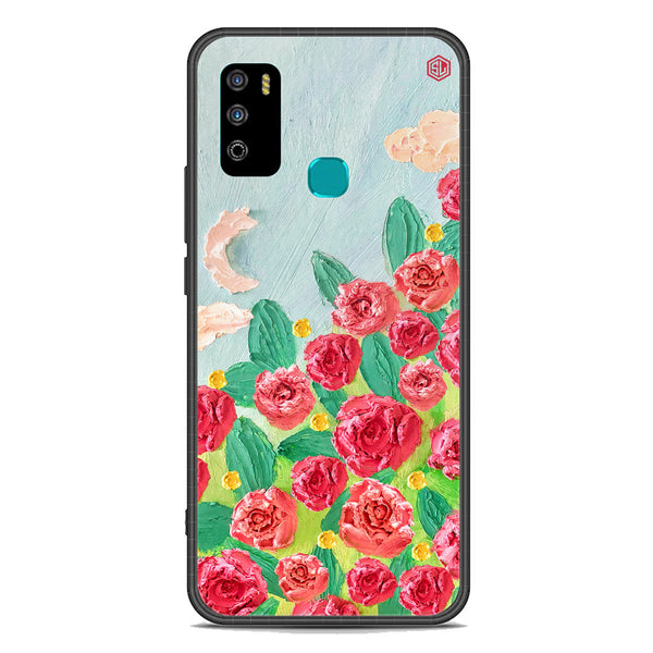 Floral Series Soft Phone Case - Premium Glass Case - Design 10 - Infinix Hot 9 Play