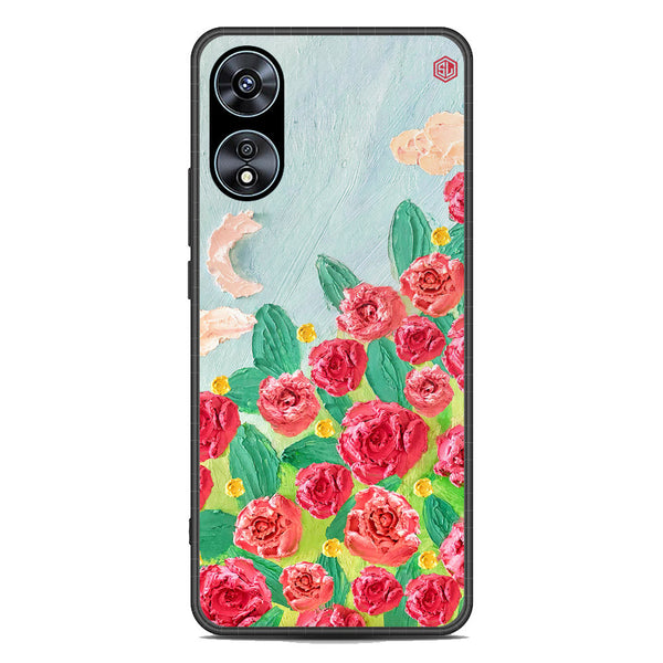 Floral Series Soft Phone Case - Premium Glass Case - Design 10 - Oppo A78 4G