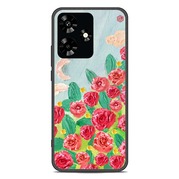 Floral Series Soft Phone Case - Premium Glass Case - Design 10 - Infinix Hot 30