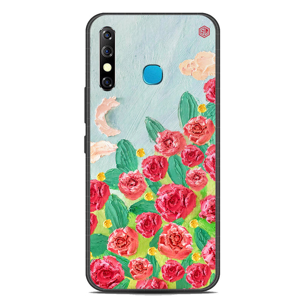 Floral Series Soft Phone Case - Premium Glass Case - Design 10 - Infinix Hot 8