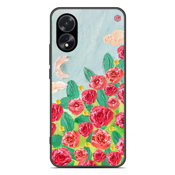 Floral Series Soft Phone Case - Premium Glass Case - Design 10 - Oppo A18