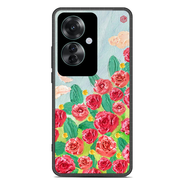 Floral Series Soft Phone Case - Premium Glass Case - Design 10 - Oppo Reno 11F