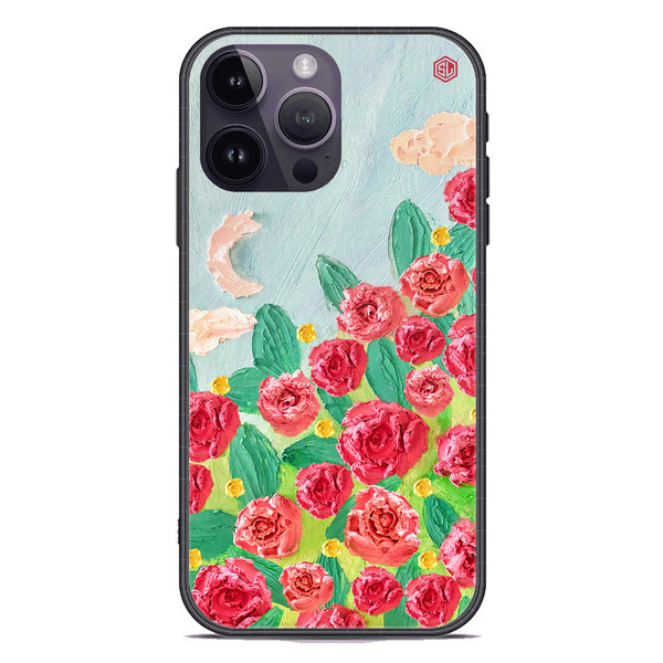 Floral Series Soft Phone Case - Premium Glass Case - Design 10 - iPhone 14 Pro