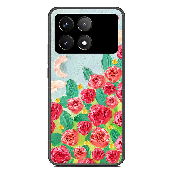 Floral Series Soft Phone Case - Premium Glass Case - Design 10 - Xiaomi Poco X6 Pro