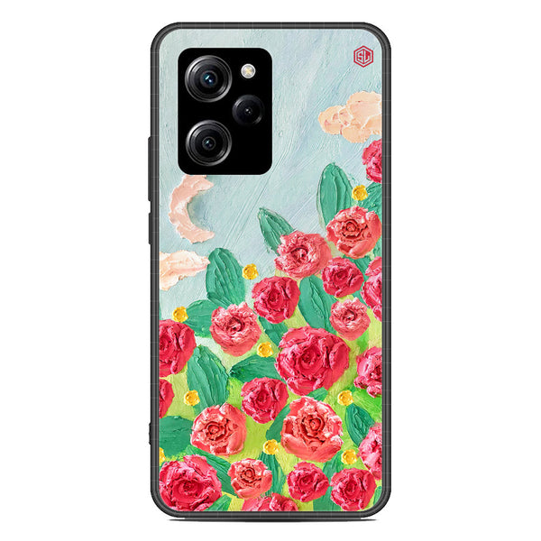 Floral Series Soft Phone Case - Premium Glass Case - Design 10 - Xiaomi Poco X5 Pro