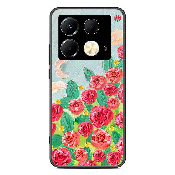 Floral Series Soft Phone Case - Premium Glass Case - Design 10 - Infinix Note 40