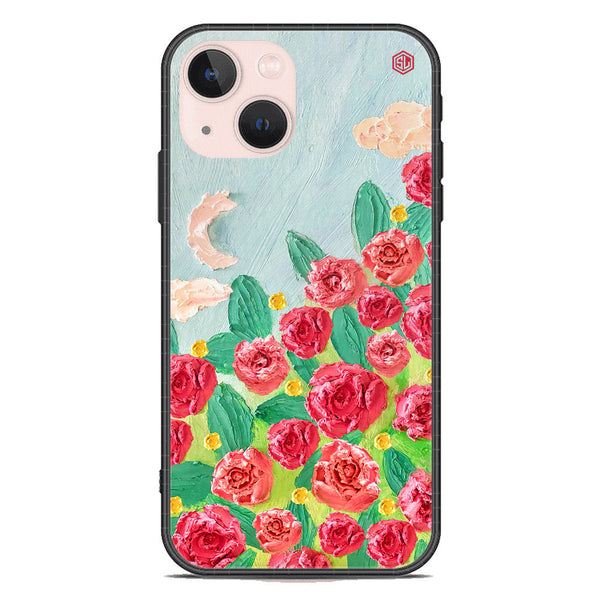 Floral Series Soft Phone Case - Premium Glass Case - Design 10 - iPhone 14 Plus