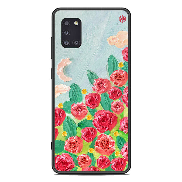 Floral Series Soft Phone Case - Premium Glass Case - Design 10 - Samsung Galaxy A31