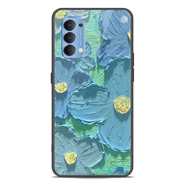 Floral Series Soft Phone Case - Premium Glass Case - Design 1 - Oppo Reno 4