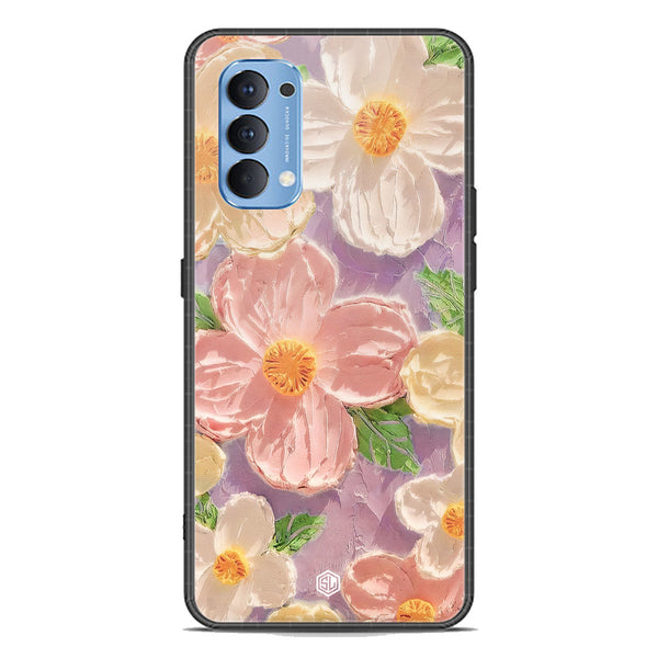 Floral Series Soft Phone Case - Premium Glass Case - Design 11 - Oppo Reno 4